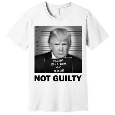 Funny Not Guilty Trump Mug Shot Premium T-Shirt