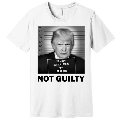 Funny Not Guilty Trump Mug Shot Premium T-Shirt