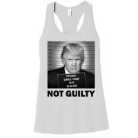 Funny Not Guilty Trump Mug Shot Women's Racerback Tank