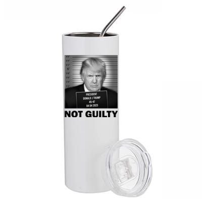 Funny Not Guilty Trump Mug Shot Stainless Steel Tumbler