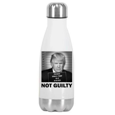 Funny Not Guilty Trump Mug Shot Stainless Steel Insulated Water Bottle