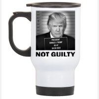 Funny Not Guilty Trump Mug Shot Stainless Steel Travel Mug