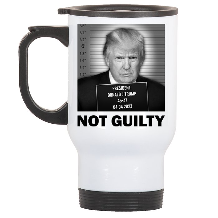 Funny Not Guilty Trump Mug Shot Stainless Steel Travel Mug