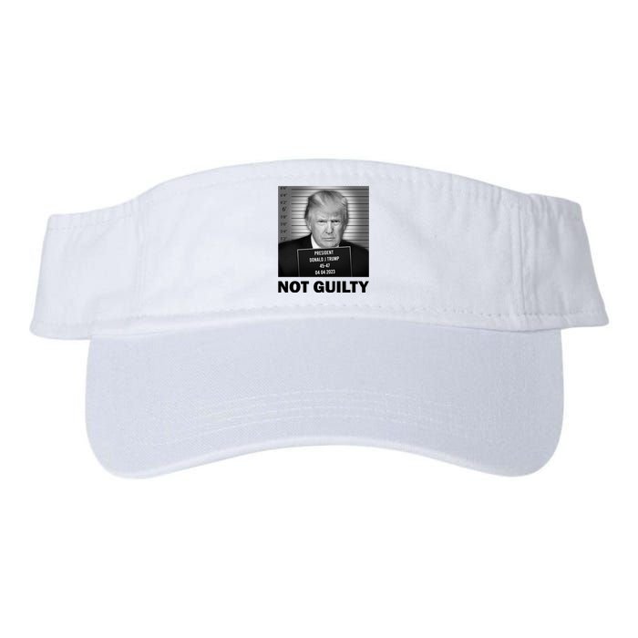 Funny Not Guilty Trump Mug Shot Valucap Bio-Washed Visor