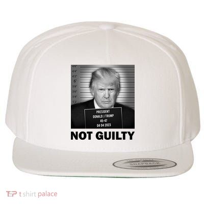 Funny Not Guilty Trump Mug Shot Wool Snapback Cap