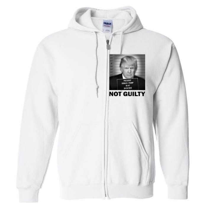 Funny Not Guilty Trump Mug Shot Full Zip Hoodie