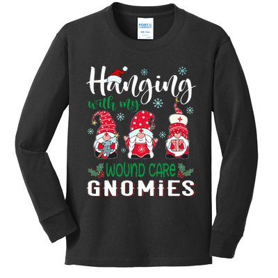 Festive Nurse Gnome Christmas Hat Wound Care Gift Kids Long Sleeve Shirt