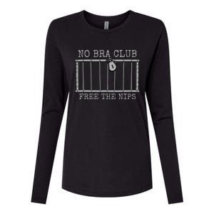 Feminist Not Guilty Free The Nips Funny No Bra Club Womens Cotton Relaxed Long Sleeve T-Shirt