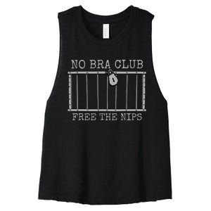 Feminist Not Guilty Free The Nips Funny No Bra Club Women's Racerback Cropped Tank