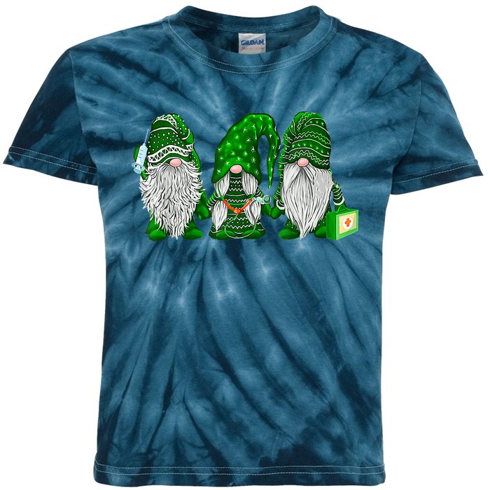 Funny Nurse Gnomes St Patrick's Day Tee Nursing Lover Kids Tie-Dye T-Shirt