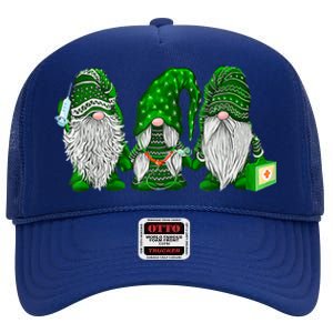 Funny Nurse Gnomes St Patrick's Day Tee Nursing Lover High Crown Mesh Back Trucker Hat