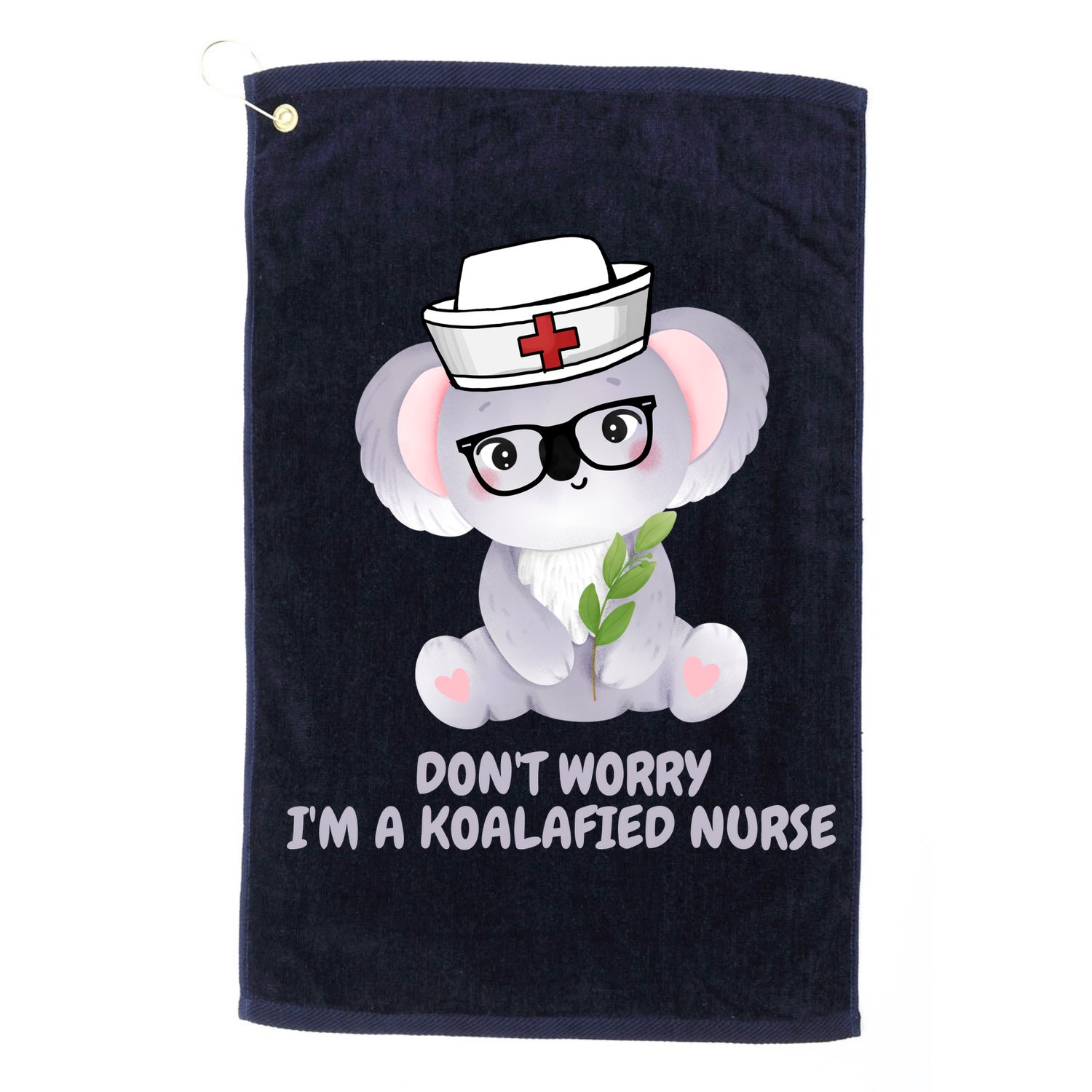 Funny Nurse Gifts, Koala Koalafied Nursing Qualified Golf Towel