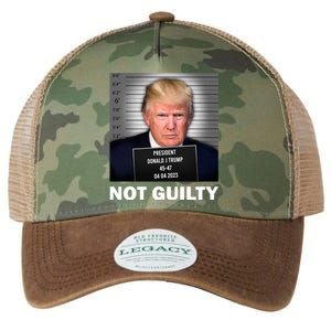 Funny Not Guilty Donald Trump Mug Shot Legacy Tie Dye Trucker Hat