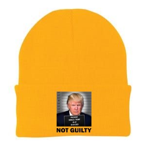 Funny Not Guilty Donald Trump Mug Shot Knit Cap Winter Beanie