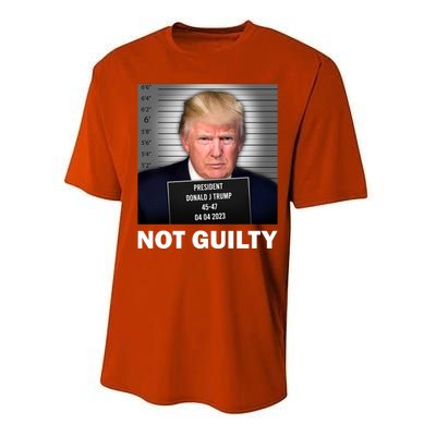 Funny Not Guilty Donald Trump Mug Shot Performance Sprint T-Shirt