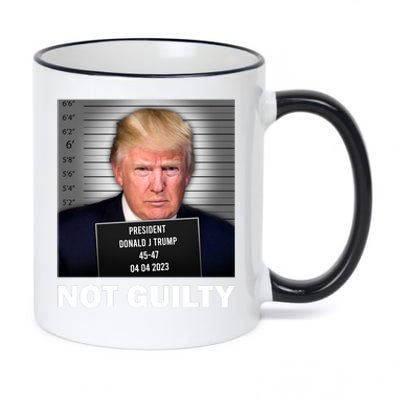 Funny Not Guilty Donald Trump Mug Shot 11oz Black Color Changing Mug