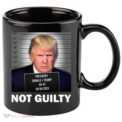 Funny Not Guilty Donald Trump Mug Shot 11oz C Handle Ceramic Mug