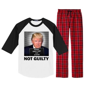 Funny Not Guilty Donald Trump Mug Shot Raglan Sleeve Pajama Set