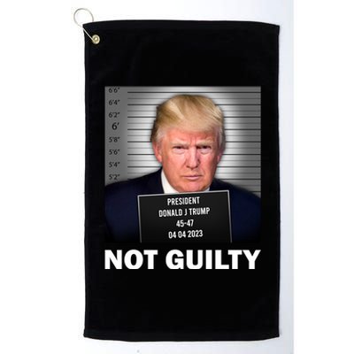 Funny Not Guilty Donald Trump Mug Shot Platinum Collection Golf Towel