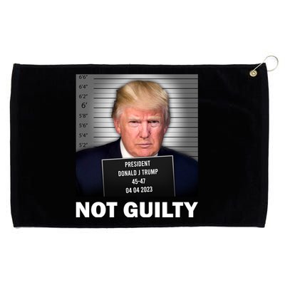 Funny Not Guilty Donald Trump Mug Shot Grommeted Golf Towel