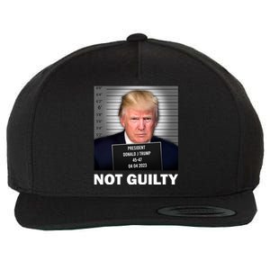 Funny Not Guilty Donald Trump Mug Shot Wool Snapback Cap