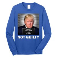 Funny Not Guilty Donald Trump Mug Shot Long Sleeve Shirt