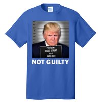 Funny Not Guilty Donald Trump Mug Shot Tall T-Shirt