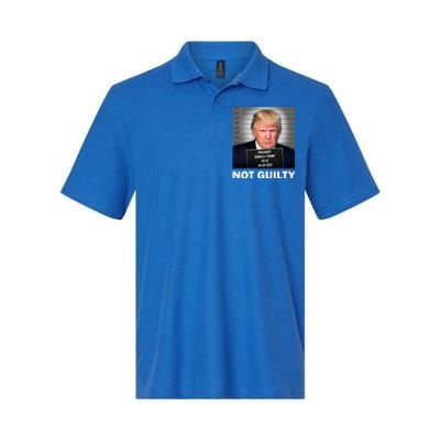 Funny Not Guilty Donald Trump Mug Shot Softstyle Adult Sport Polo