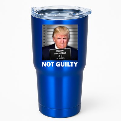 Funny Not Guilty Donald Trump Mug Shot Tumbler