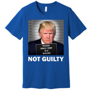 Funny Not Guilty Donald Trump Mug Shot Premium T-Shirt