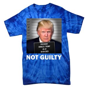 Funny Not Guilty Donald Trump Mug Shot Tie-Dye T-Shirt