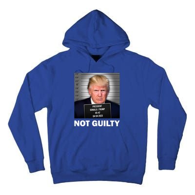 Funny Not Guilty Donald Trump Mug Shot Tall Hoodie