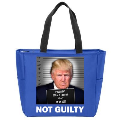 Funny Not Guilty Donald Trump Mug Shot Zip Tote Bag