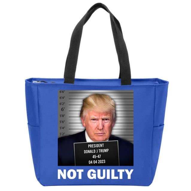 Funny Not Guilty Donald Trump Mug Shot Zip Tote Bag