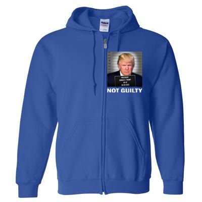 Funny Not Guilty Donald Trump Mug Shot Full Zip Hoodie