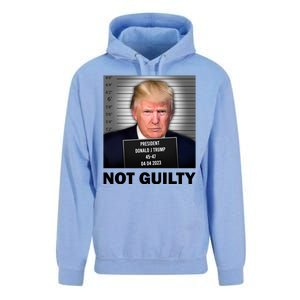 Funny Not Guilty Donald Trump Mug Shot Unisex Surf Hoodie