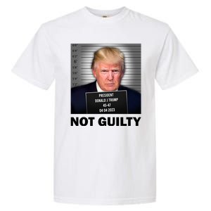 Funny Not Guilty Donald Trump Mug Shot Garment-Dyed Heavyweight T-Shirt