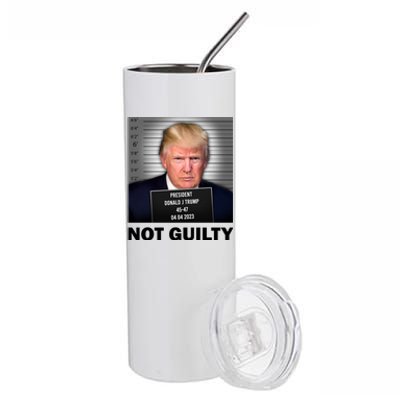 Funny Not Guilty Donald Trump Mug Shot Stainless Steel Tumbler