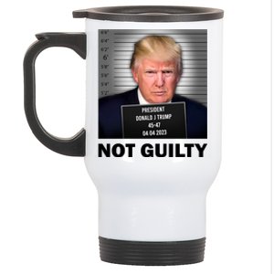 Funny Not Guilty Donald Trump Mug Shot Stainless Steel Travel Mug