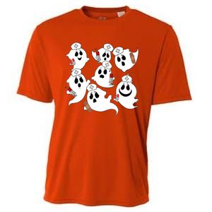 Funny Nurse Ghost Boo Scrub Western Halloween Spooky Season Great Gift Cooling Performance Crew T-Shirt