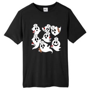 Funny Nurse Ghost Boo Scrub Western Halloween Spooky Season Great Gift Tall Fusion ChromaSoft Performance T-Shirt