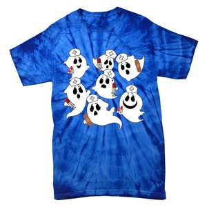 Funny Nurse Ghost Boo Scrub Western Halloween Spooky Season Great Gift Tie-Dye T-Shirt