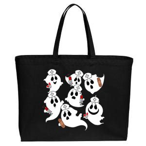 Funny Nurse Ghost Boo Scrub Western Halloween Spooky Season Great Gift Cotton Canvas Jumbo Tote