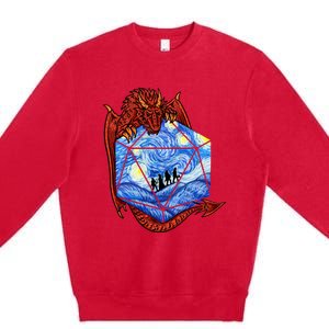 Funny Nerdy Gamer, Fantasy Art, Starry Night Premium Crewneck Sweatshirt