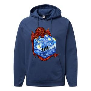 Funny Nerdy Gamer, Fantasy Art, Starry Night Performance Fleece Hoodie