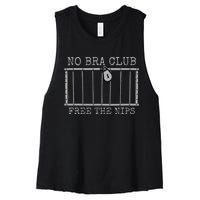 Feminist Not Guilty Free The Nips No Bra Club Women's Racerback Cropped Tank