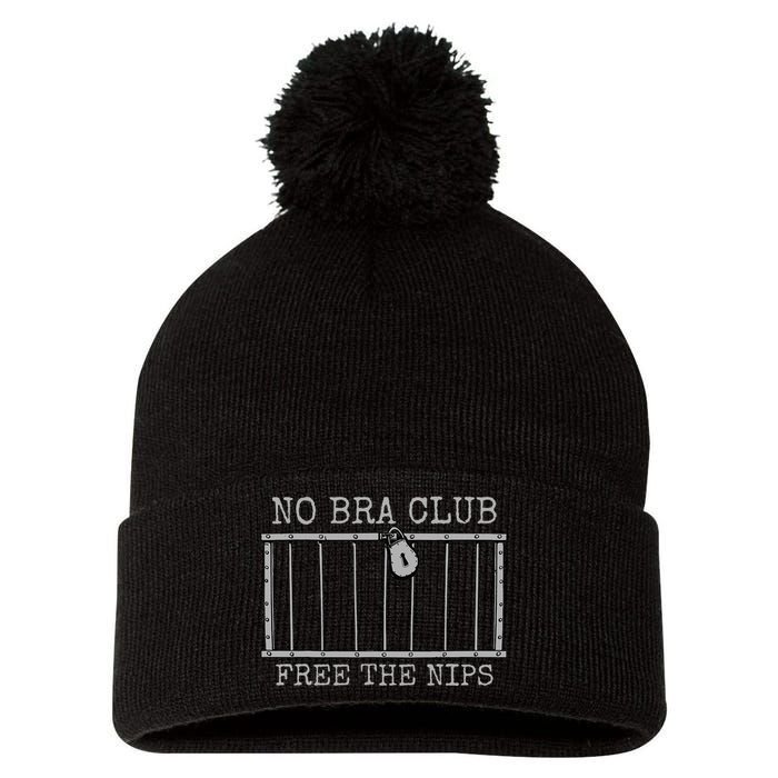 Feminist Not Guilty Free The Nips No Bra Club Pom Pom 12in Knit Beanie