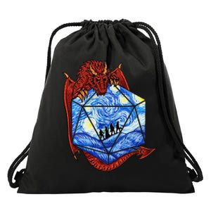 Funny Nerdy Gamer Fantasy Art Starry Night Gift Drawstring Bag