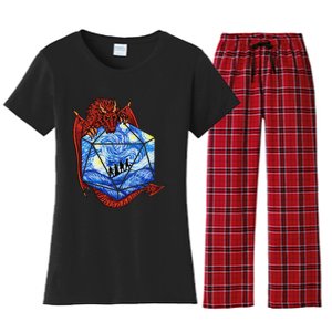 Funny Nerdy Gamer Fantasy Art Starry Night Gift Women's Flannel Pajama Set