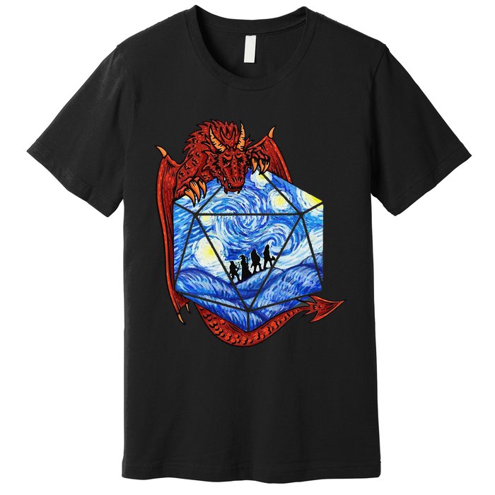 Funny Nerdy Gamer Fantasy Art Starry Night Gift Premium T-Shirt